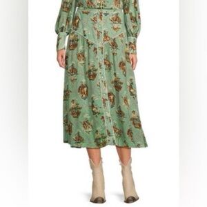NWT Double D Ranch Romance & Rustlers Printed Midi Skirt